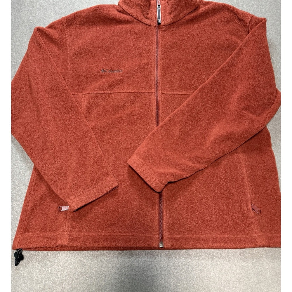 Columbia Jacket Mens 2XL Brown Fleece Full Zip Outdoor Hiking Casual